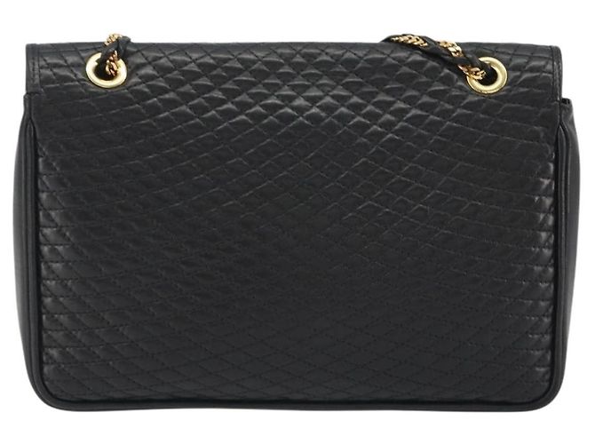 Borsa a Spalla con Catena BALLY in Pelle Nera e Oro Auth 190641A Nero D'oro - vista 2