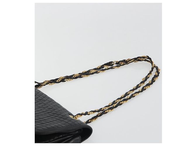 Borsa a Spalla con Catena BALLY in Pelle Nera e Oro Auth 190641A Nero D'oro - vista 8