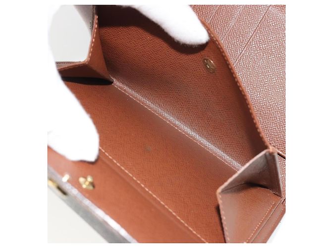 LOUIS VUITTON Monogram Porte Tresor Etui Papie Wallet M61202 LV Auth 188664A Monogramma - vista 10