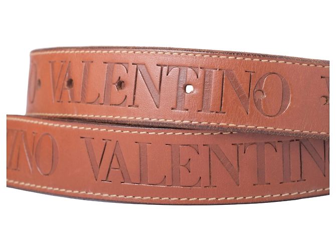 Cintura Valentino in pelle goffrata Marrone - vista 4