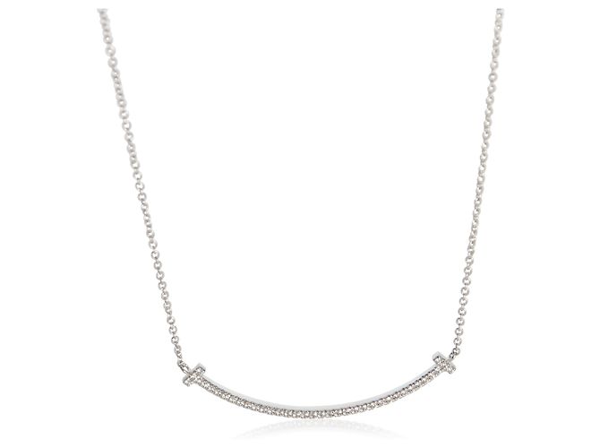 Collana Tiffany T Smile di Tiffany & Co. in oro bianco e diamanti, modello piccolo - vista 6