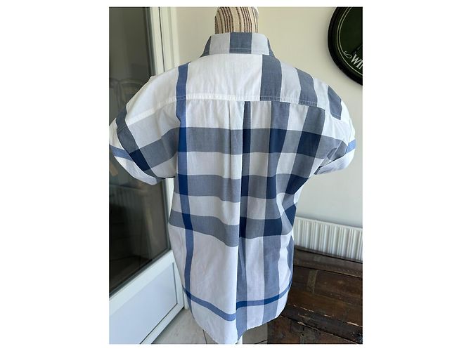 Camicia Burberry Brit a quadri blu e bianchi Bianco - vista 3