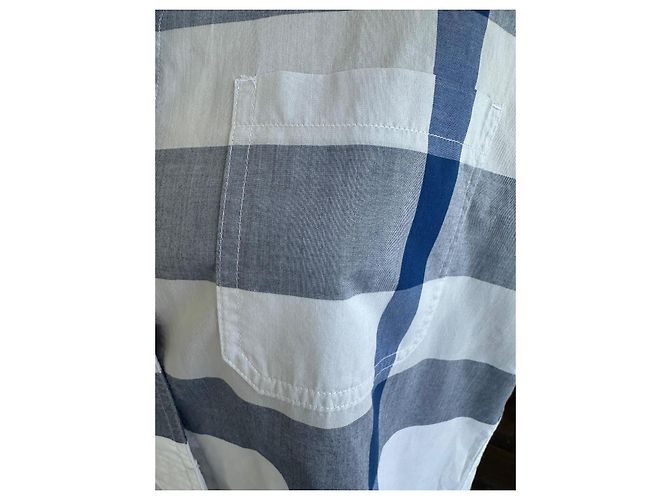 Camicia Burberry Brit a quadri blu e bianchi Bianco - vista 7
