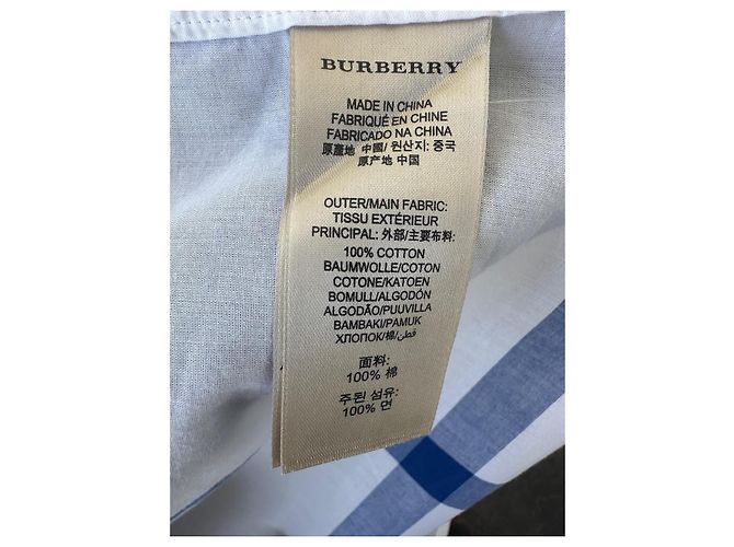 Camicia Burberry Brit a quadri blu e bianchi Bianco - vista 9