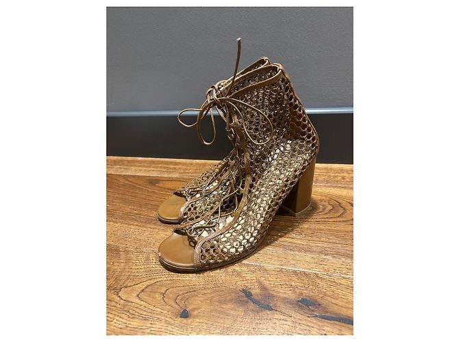 Stivaletti con lacci in mesh marrone Gianvito Rossi - vista 2