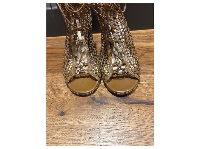 Stivaletti con lacci in mesh marrone Gianvito Rossi - vista 5