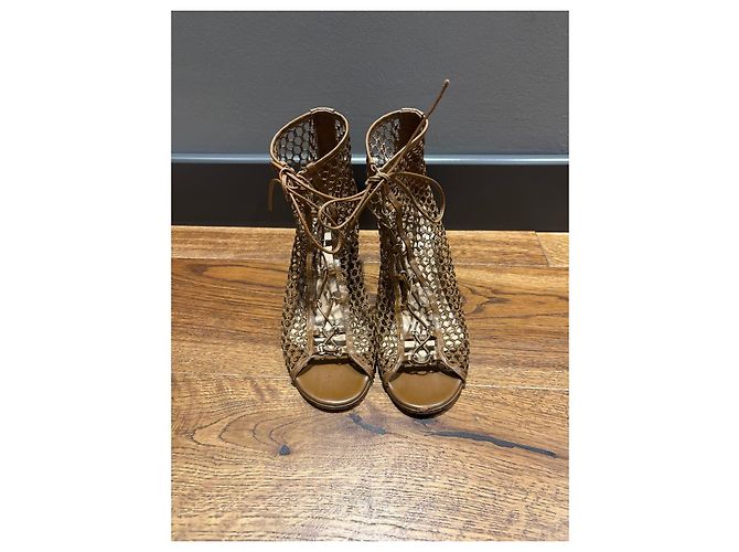 Stivaletti con lacci in mesh marrone Gianvito Rossi - vista 8