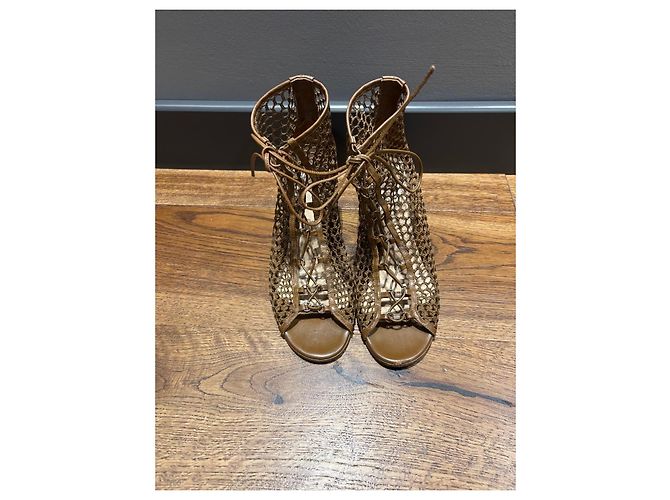 Stivaletti con lacci in mesh marrone Gianvito Rossi - vista 9