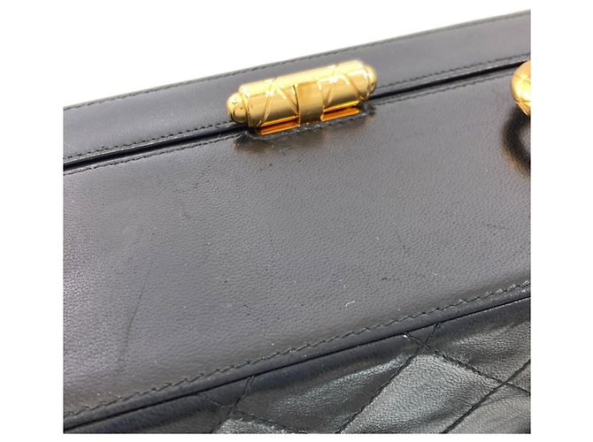 Borsa a tracolla Chanel Matelassé con finiture dorate Nero - vista 9