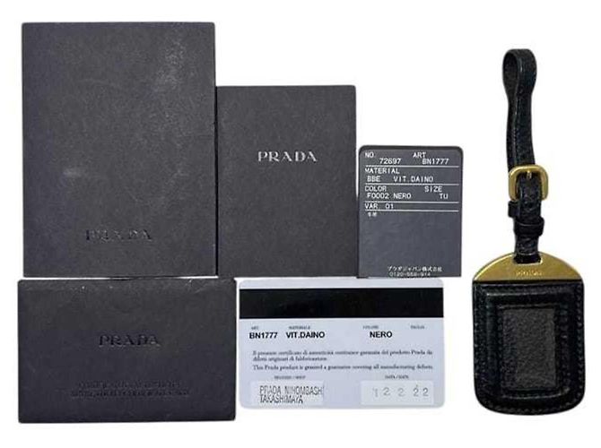 Prada Vitello Daino Leder Tote Bag Schwarz - Ansicht 10