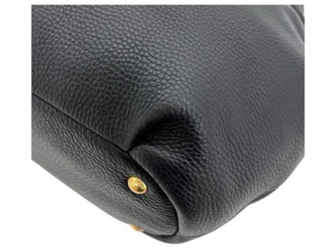 Prada Vitello Daino Leder Tote Bag Schwarz - Ansicht 6