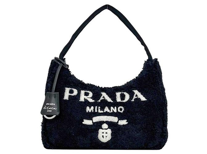 Prada Handtasche aus schwarzem Terry-Stoff - Ansicht 2