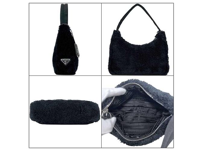 Prada Handtasche aus schwarzem Terry-Stoff - Ansicht 3