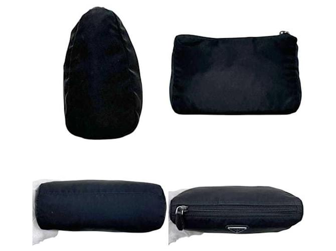 Pochette in nylon nero Prada - vista 3
