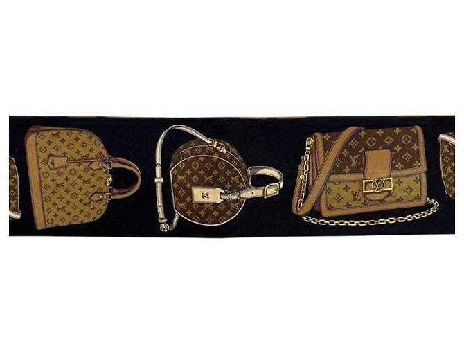 Louis Vuitton Monogram Seidenschal Braun Schwarz - Ansicht 10