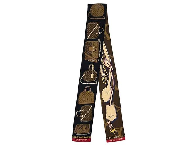 Louis Vuitton Monogram Seidenschal Braun Schwarz - Ansicht 2