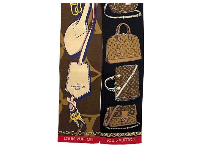Louis Vuitton Monogram Seidenschal Braun Schwarz - Ansicht 5