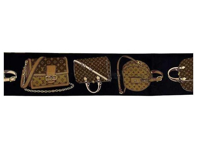 Louis Vuitton Monogram Seidenschal Braun Schwarz - Ansicht 6