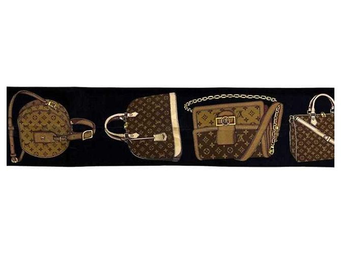Louis Vuitton Monogram Seidenschal Braun Schwarz - Ansicht 7