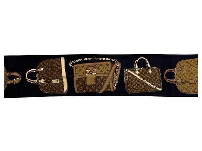 Louis Vuitton Monogram Seidenschal Braun Schwarz - Ansicht 8