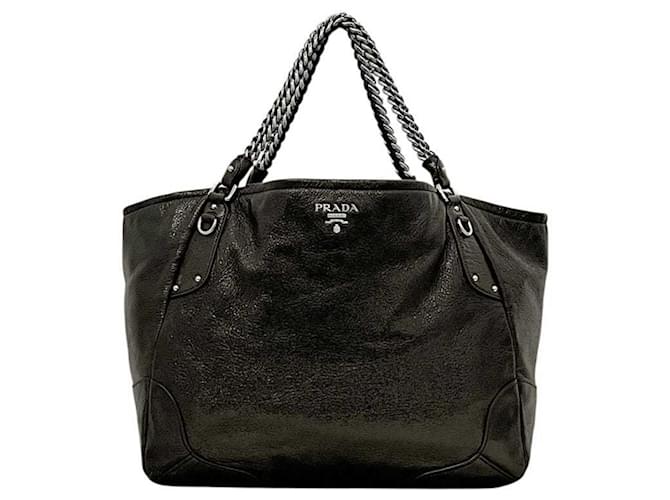Borsa Tote Prada Chain marrone - vista 2