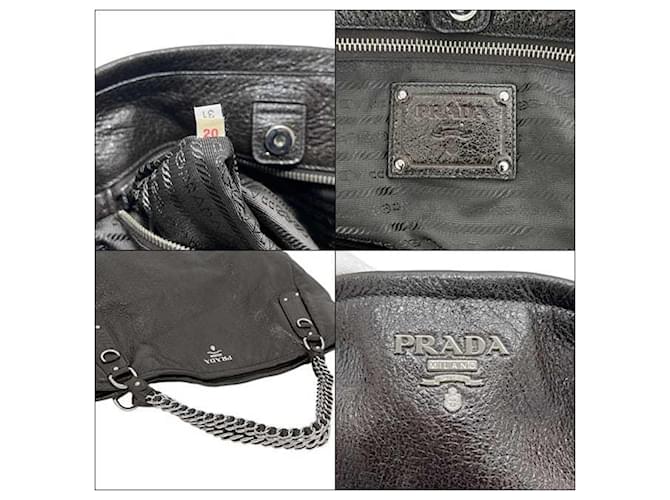 Borsa Tote Prada Chain marrone - vista 4