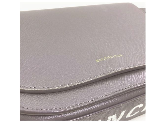 Borsa a tracolla in pelle grigia Balenciaga Marrone - vista 10