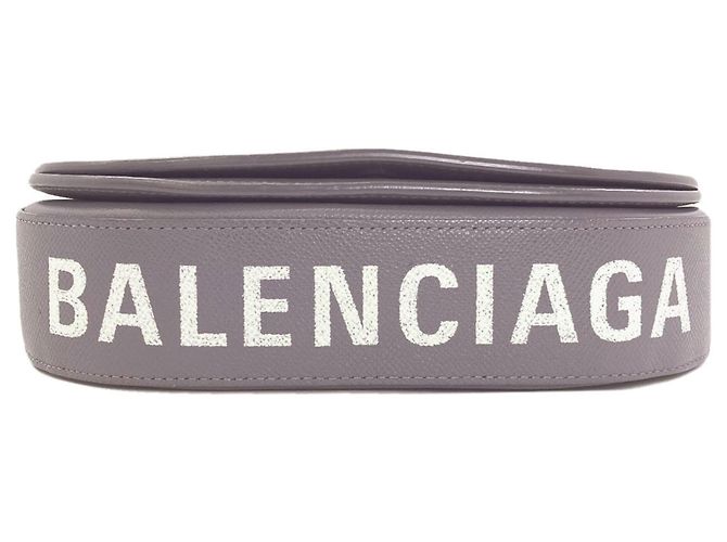 Borsa a tracolla in pelle grigia Balenciaga Marrone - vista 4