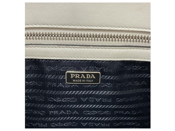 Borsa 2-way Prada con triangolo in rilievo Bianco - vista 6