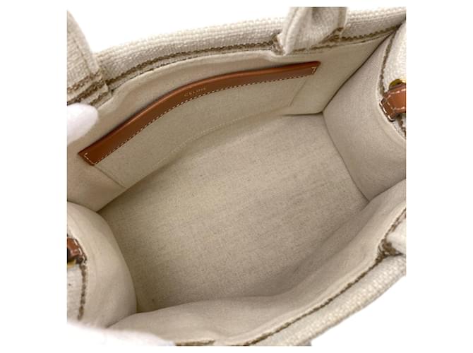 Céline Celine Small Cabas Thais Borsa 2-Way Beige - vista 5