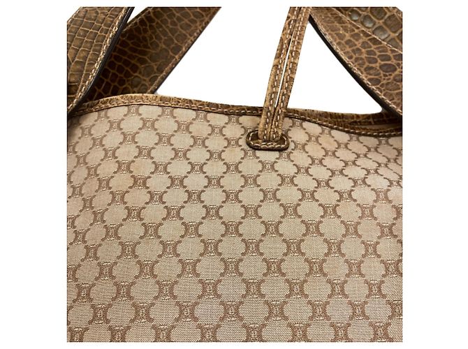 Céline Celine Macadam Muster Canvas Tote Bag Beige - Ansicht 11