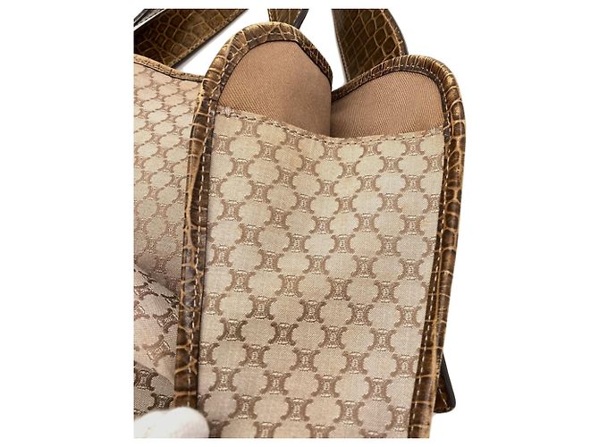 Céline Celine Macadam Muster Canvas Tote Bag Beige - Ansicht 15