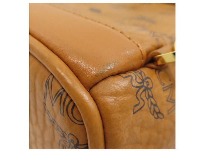 Zaino MCM in PVC marrone con logo - vista 15