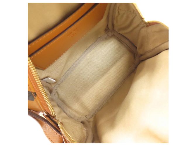 Zaino MCM in PVC marrone con logo - vista 5