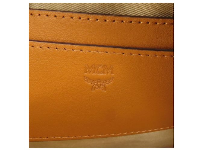 Zaino MCM in PVC marrone con logo - vista 6