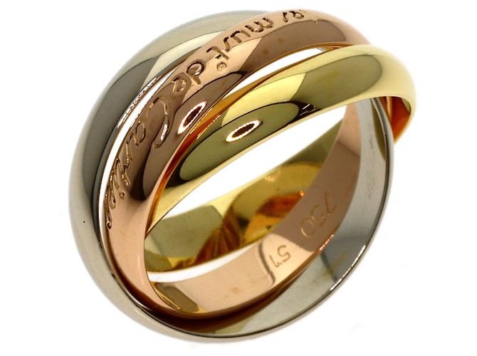 Anello Trinity in oro 18K Cartier Rosa Bianco Giallo - vista 2