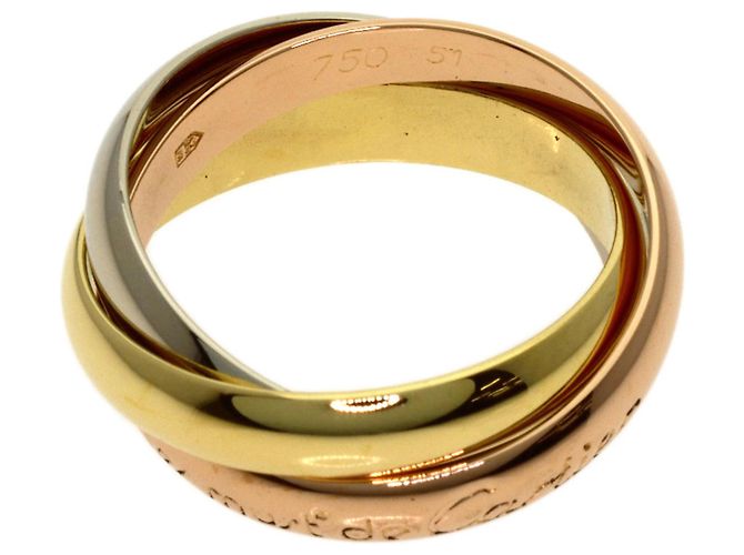 Anello Trinity in oro 18K Cartier Rosa Bianco Giallo - vista 3