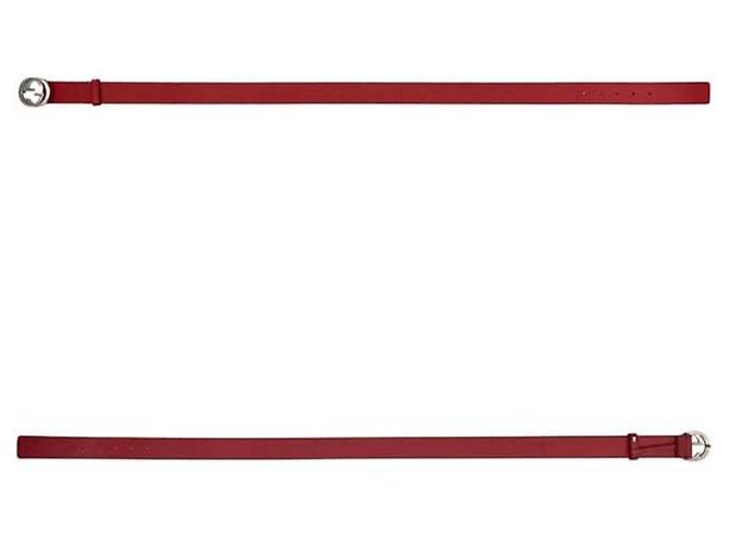 Cinturón Gucci de cuero rojo Roja - vista 3