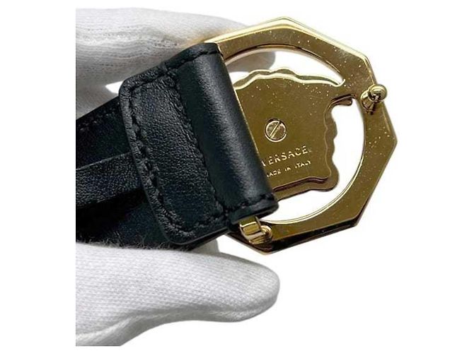 Medusa Versace Black Leather Belt - view 10