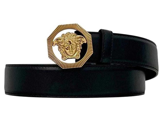 Medusa Versace Black Leather Belt - view 2