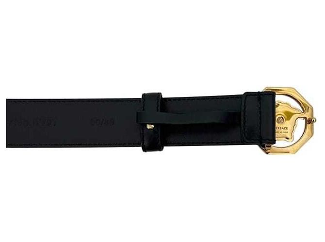 Medusa Versace Black Leather Belt - view 5