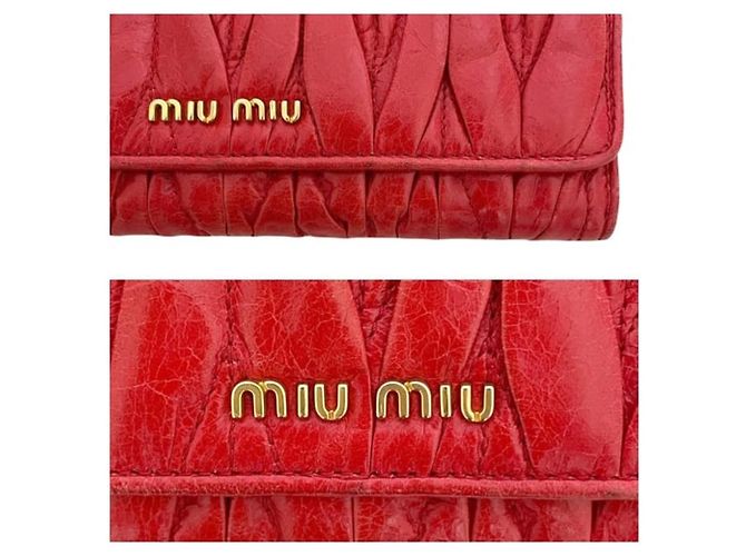 Cartera larga de cuero rojo Matelasse Miu Miu Roja - vista 5