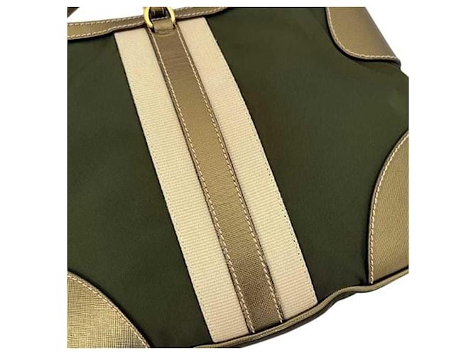 Saffiano Borsa a Spalla Prada Verde Khaki Cachi - vista 10