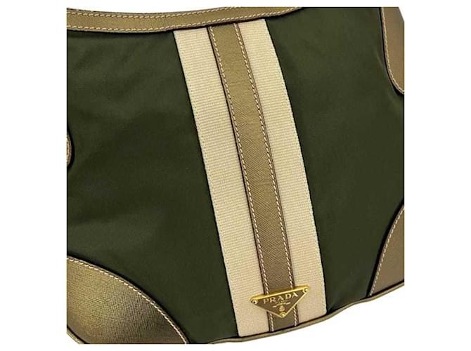 Saffiano Borsa a Spalla Prada Verde Khaki Cachi - vista 11