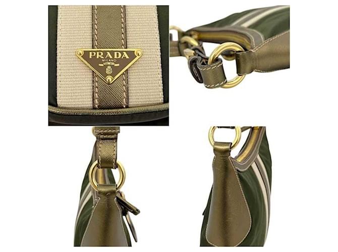 Saffiano Borsa a Spalla Prada Verde Khaki Cachi - vista 5