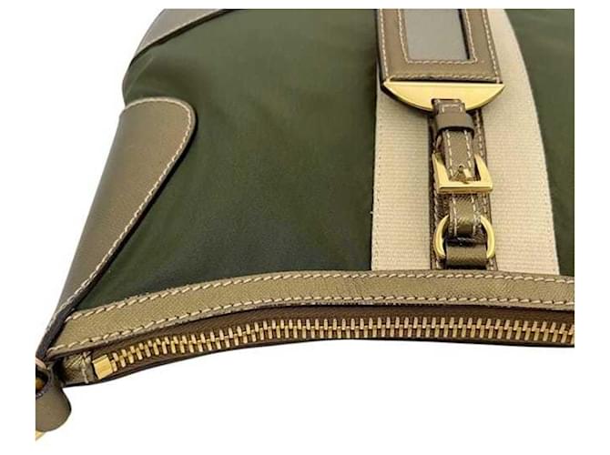 Saffiano Borsa a Spalla Prada Verde Khaki Cachi - vista 7