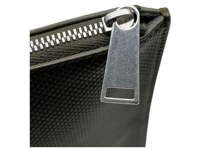 Clutch in pelle Bottega Veneta Nero Verde Cachi - vista 9