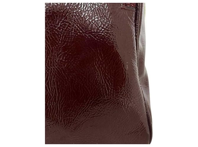 Borsa Boston Miu Miu Bordeaux e Giallo in Pelle Lucida Bordò - vista 11