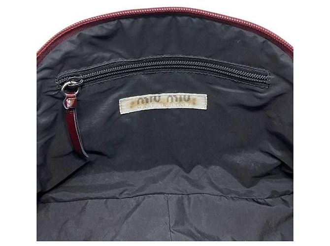 Borsa Boston Miu Miu Bordeaux e Giallo in Pelle Lucida Bordò - vista 5