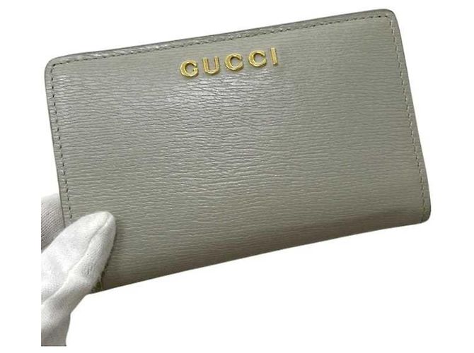 Cartera de doble pliegue gris Gucci Castaño - vista 10
